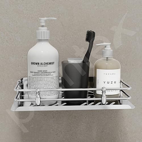 Plantex Wall Mounted Shelf for Bathroom/Stainless Steel Bathroom Shelf for Wall with Railings/Bathroom Accessories (9 inches, Chrome) - Image 4