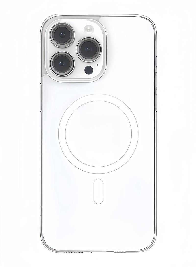 for iPhone 16 Pro mobile phone case, strong magnet protective case, transparent mobile phone case, anti-scratch, iPhone 16 Pro magnetic transparent case - Image 1