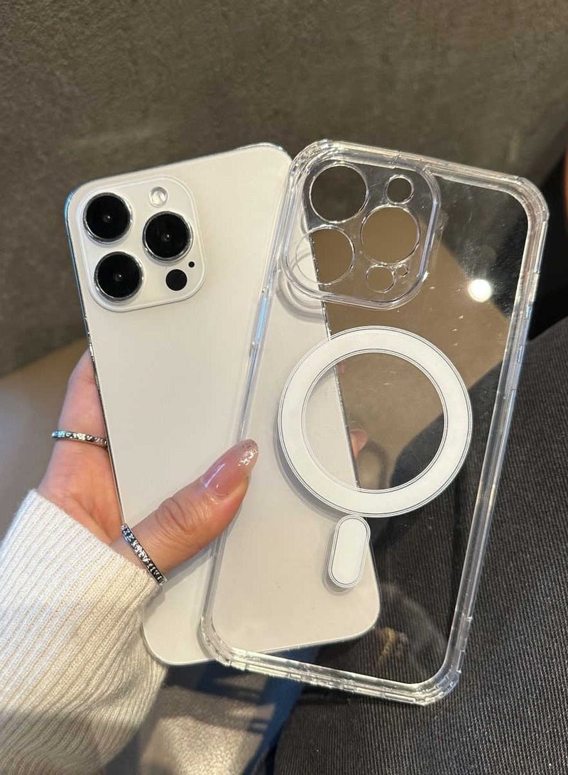 for iPhone 16 Pro mobile phone case, strong magnet protective case, transparent mobile phone case, anti-scratch, iPhone 16 Pro magnetic transparent case - Image 2