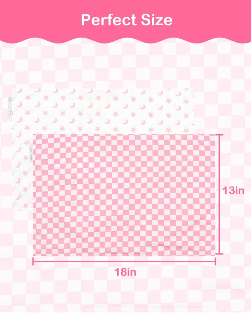ALVABABY Toddler Pillowcases 2 Pack Organic Cotton Kids Pillow Cover Fit 13"x 18" or 12"x28" Envelope for Girl Boy Sleepy Travel 2TPW33A - Image 3