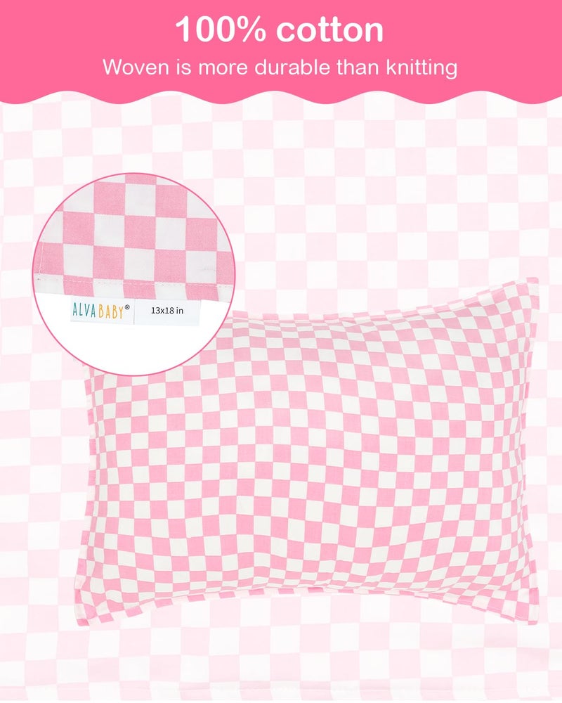 ALVABABY Toddler Pillowcases 2 Pack Organic Cotton Kids Pillow Cover Fit 13"x 18" or 12"x28" Envelope for Girl Boy Sleepy Travel 2TPW33A - Image 4