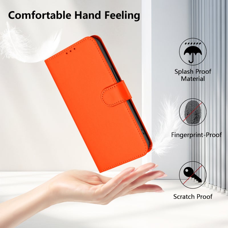 HuHa Case Cover For Honor 90 Smart / X7b 5G / 4G Skin Feel Solid Color Leather Phone Case with Lanyard(Orange) - Image 5