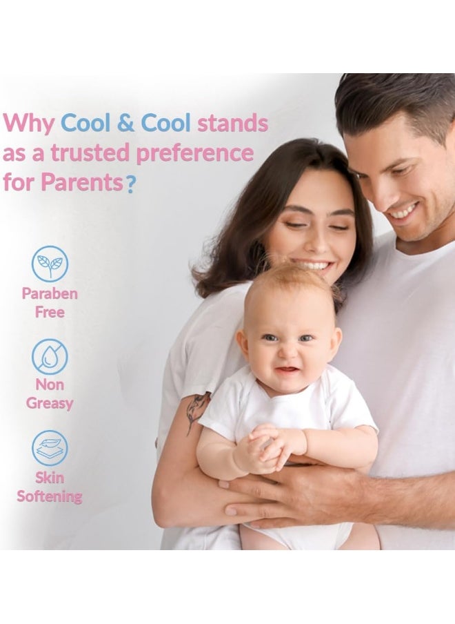 Cool & Cool Vitamin-E Aloe Vera & Chamomile Extract With Extra Mild Formula Baby Milk Lotion - 100ML - Skin Softening, Non-Greasy, Paraben-Free  - Image 2