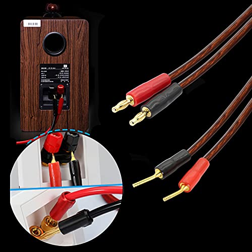 XMSJSIY HiFi OFC Speaker Cable with Banana Plug to Pin Type Plug, 4mm Banana Plug to 2mm Plug Speaker Jumper Cable for Amplifier Application Subwoofer Mixer -2M (6.56 ft)-2pcs - Image 2