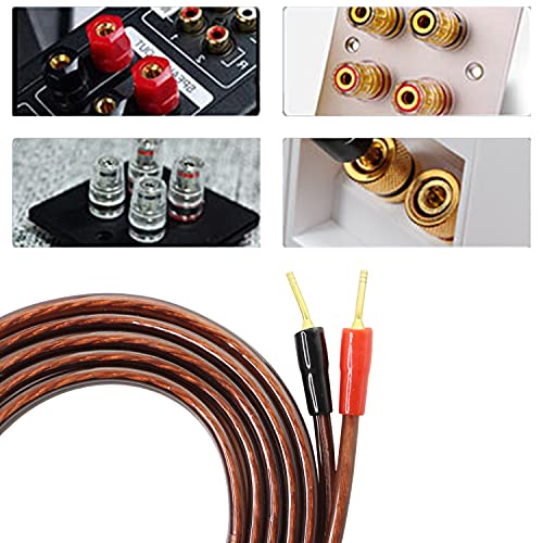 XMSJSIY HiFi OFC Speaker Cable with Banana Plug to Pin Type Plug, 4mm Banana Plug to 2mm Plug Speaker Jumper Cable for Amplifier Application Subwoofer Mixer -2M (6.56 ft)-2pcs - Image 3