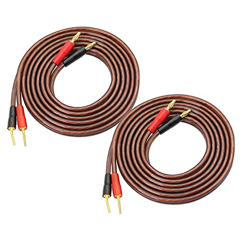 XMSJSIY HiFi OFC Speaker Cable with Banana Plug to Pin Type Plug, 4mm Banana Plug to 2mm Plug Speaker Jumper Cable for Amplifier Application Subwoofer Mixer -2M (6.56 ft)-2pcs - Image 1