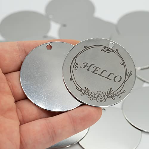 StayMax 2 Inch Round Metal Engraving Blanks Stamping Blanks with Hole Stainless Steel Blank Tags 25 Pack - Image 4