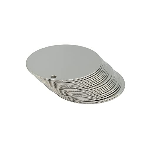 StayMax 2 Inch Round Metal Engraving Blanks Stamping Blanks with Hole Stainless Steel Blank Tags 25 Pack - Image 3