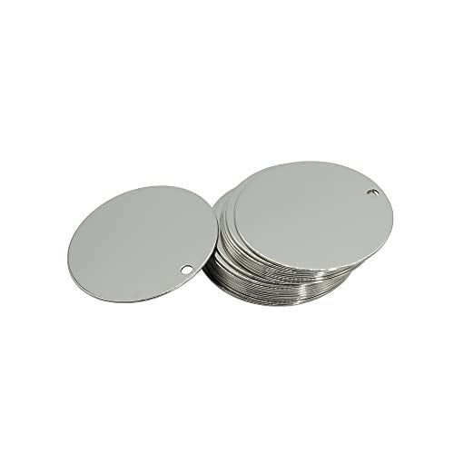 StayMax 2 Inch Round Metal Engraving Blanks Stamping Blanks with Hole Stainless Steel Blank Tags 25 Pack - Image 1