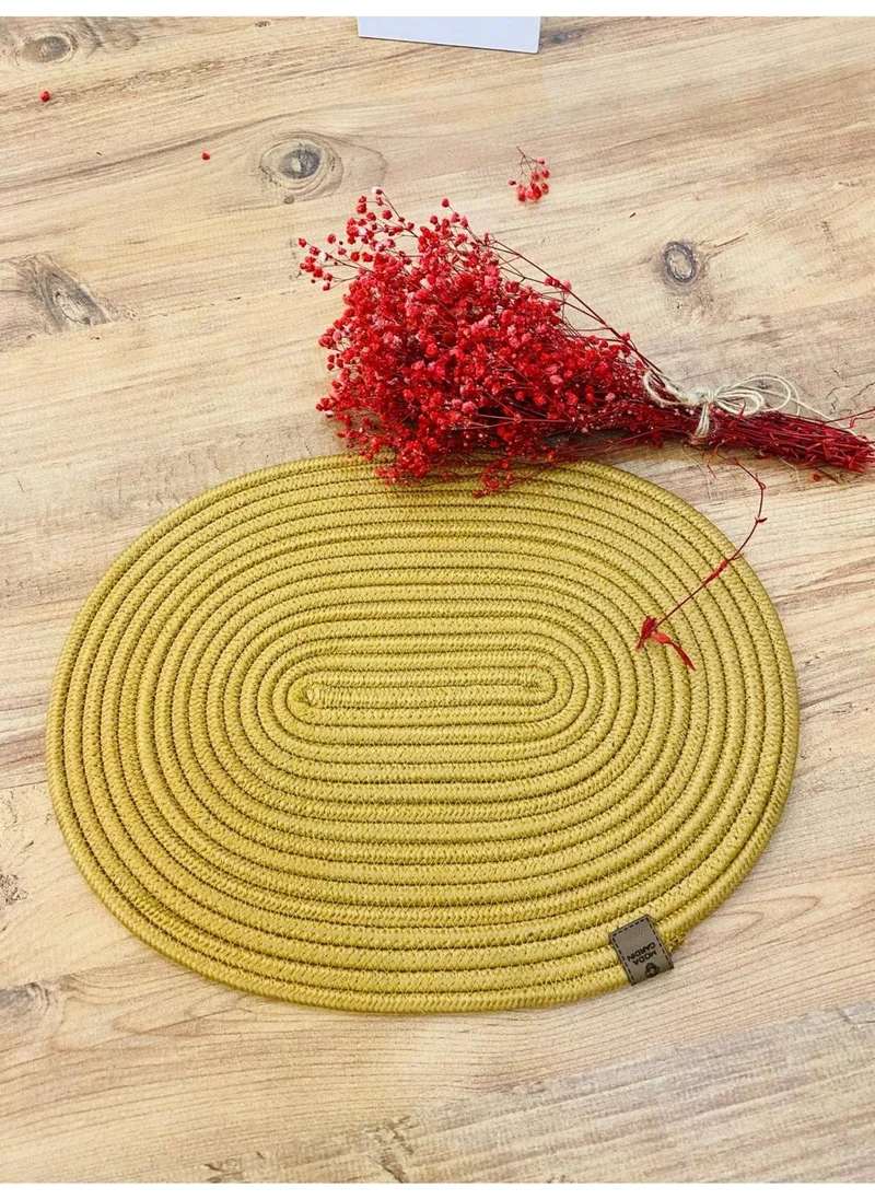 BDZ Deri BDZ Leather Wicker Jute Presentation Plate American Service Oval Supla