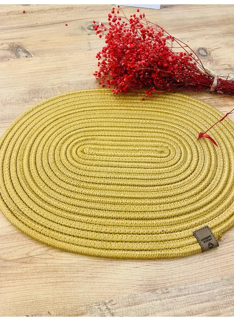 BDZ Deri BDZ Leather Wicker Jute Presentation Plate American Service Oval Supla