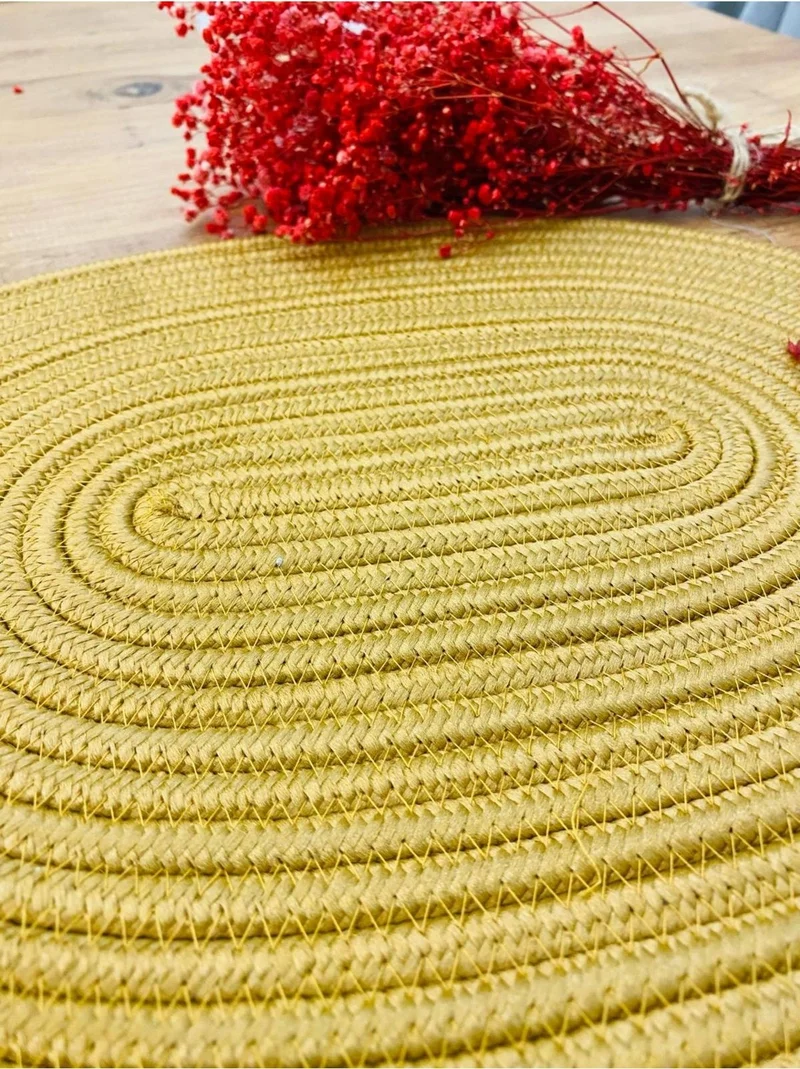 بدز ديري BDZ Leather Wicker Jute Presentation Plate American Service Oval Supla