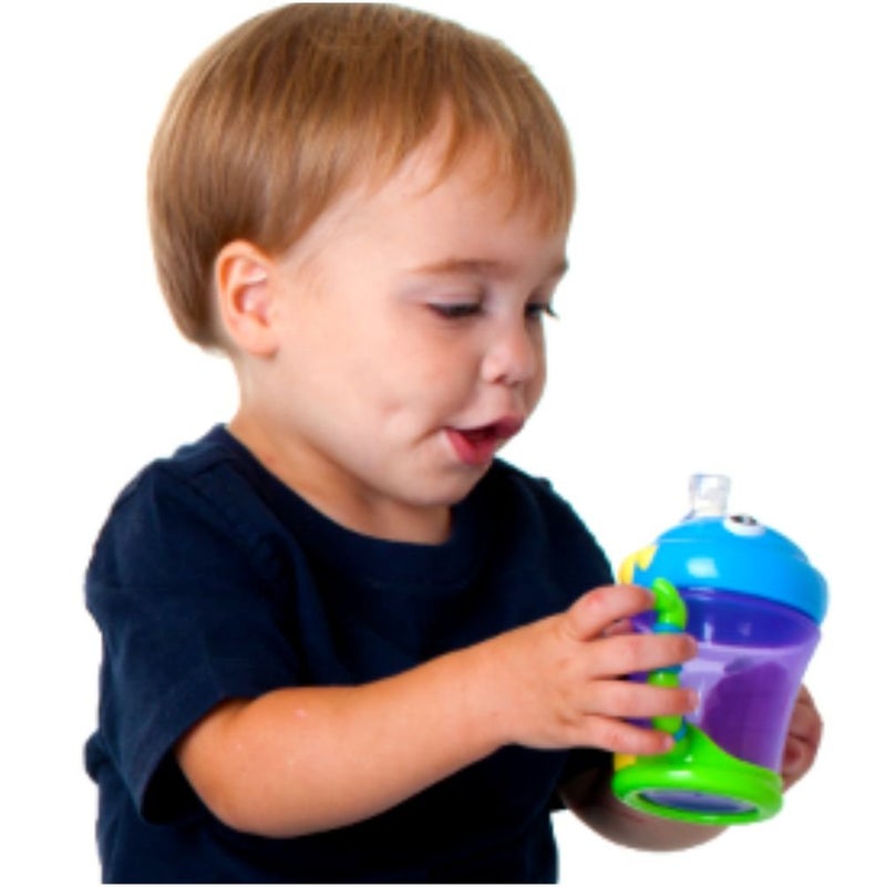 Nuby Plastic Two-Handle iMonster No-Spill Super Spout Cup, 7 Ounce - Image 5