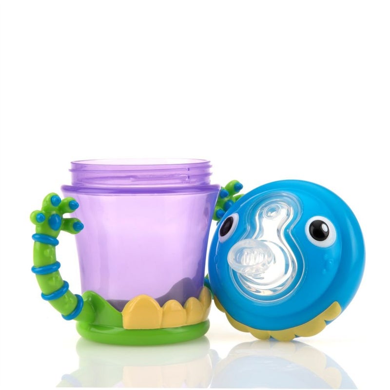 Nuby Plastic Two-Handle iMonster No-Spill Super Spout Cup, 7 Ounce - Image 3