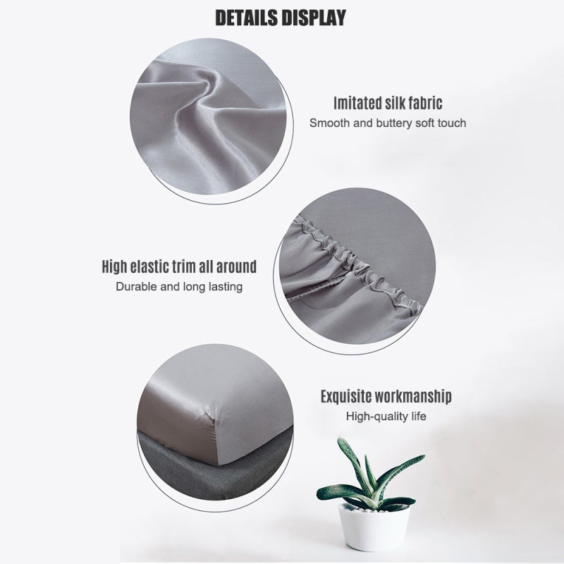Imitated Silk Mattress Protector Elastic Closure Skin Friendly Easy Clean - Durable Fabric Mattress Protector for Infant Pet Menstrual Protection - Image 4