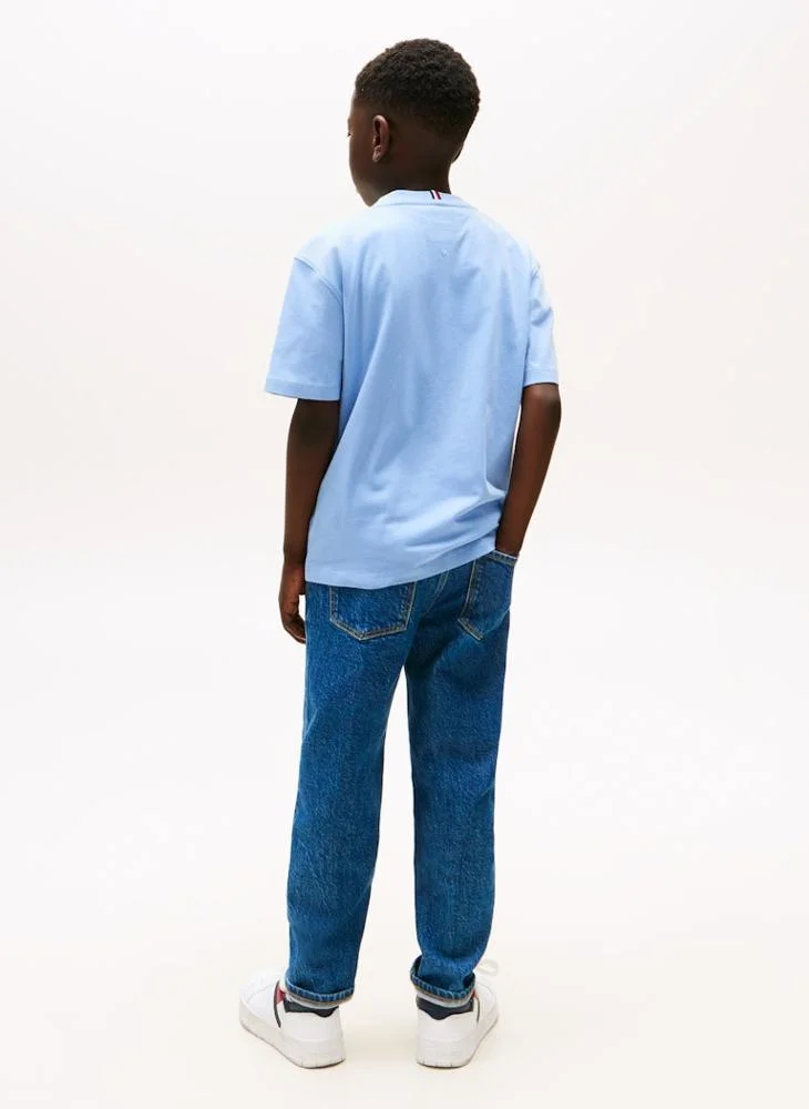 تومي هيلفيغر Kids Embroidered Crew Neck T-Shirt