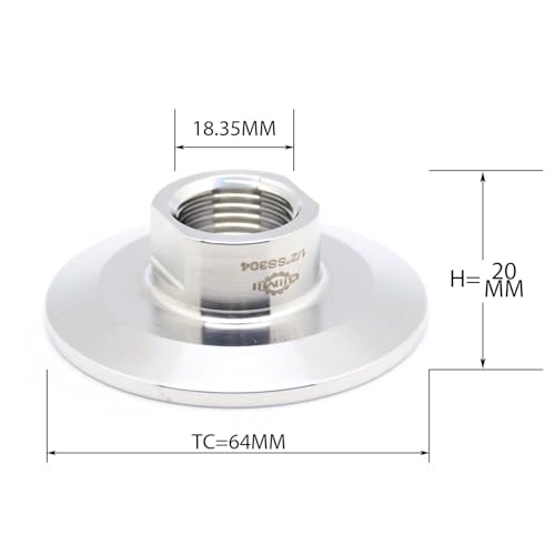QiiMii Sanitary Female Threaded Pipe Fitting to 2 Inch Tri Clamp OD 64mm Ferrule Pipe Size 12 NPT2 PACK - Image 3