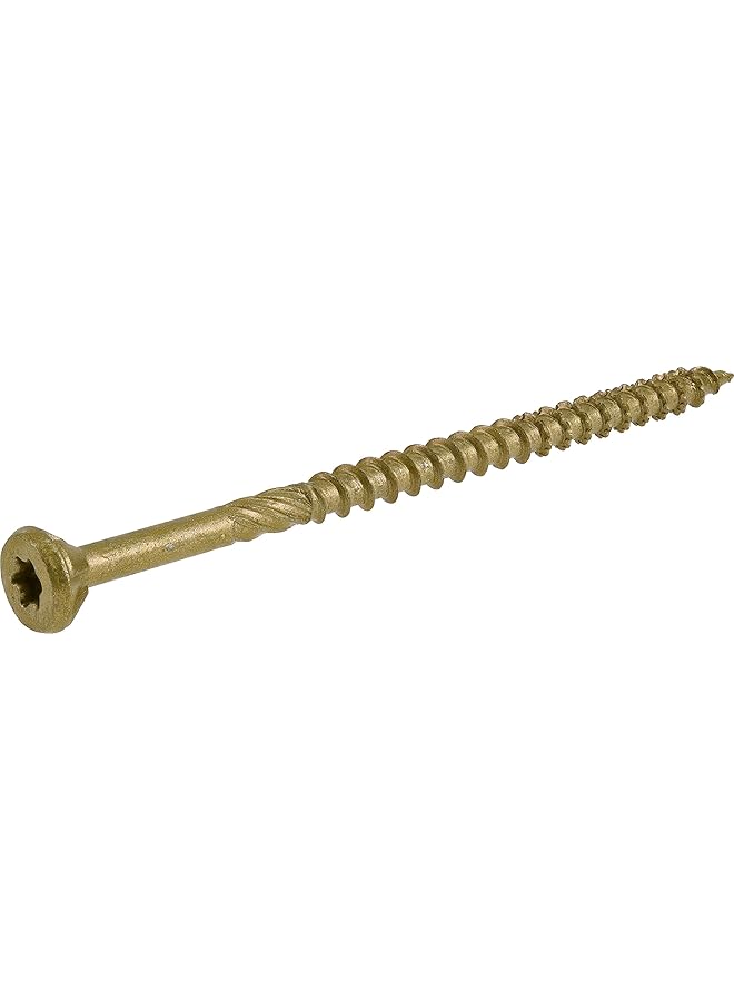 Power Pro 48603 Wood Screws 10 X 3 1 2" Premium Outdoor Deck Screws Rust Resistant Epoxy Coated Bronze 1Lb Box 59 Pcs  - Image 1