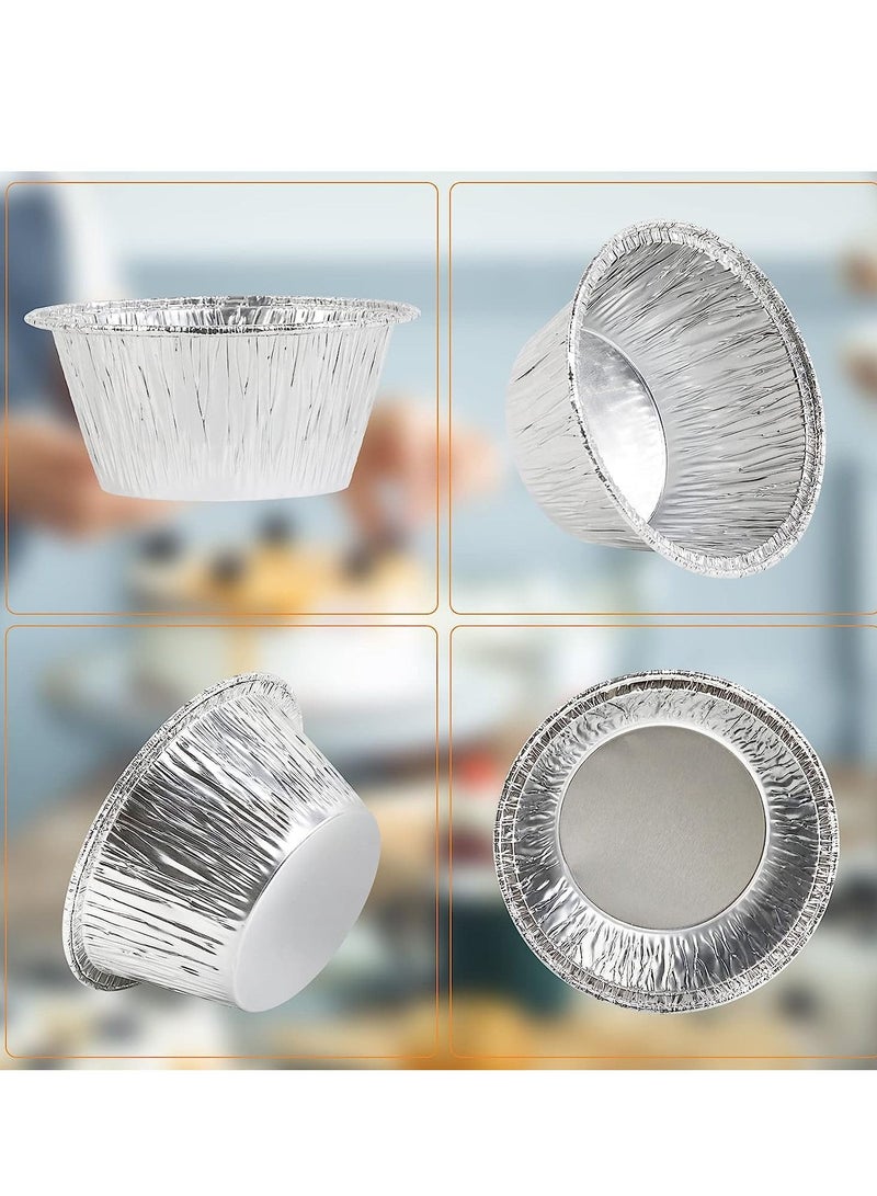vsell24 100-Pack 4oz Aluminum Foil Disposable Cupcake Muffin Baking Cups - Perfect for Cupcakes, Puddings, Muffins, and Crème Brulee - Image 4