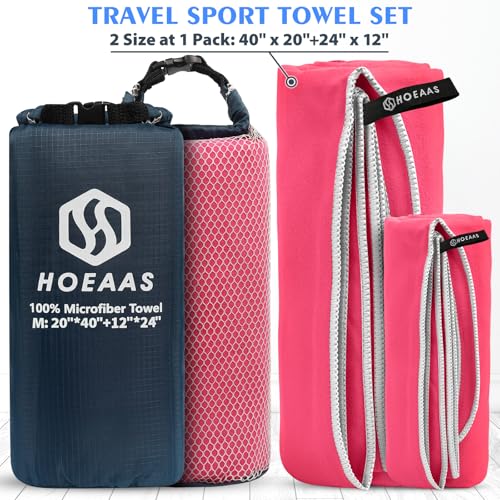HOEAAS Microfiber Camping Towels Quick Dry Travel Towel Super Absorbent Ultra Compact Soft Lightweight Fast Drying Sports Towel for Sweat for PoolGymHikingBackpackingM40x2024x12 - Image 3