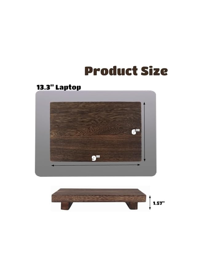 The Bros Wood Riser for Display Decor, Wooden Pedestal Stand Soap Tray for Kitchen Counter Sink Bathroom Home Decor, Farmhouse Decorative Wood Stand Holder for Candles Plants Bottle Display, Brown - Image 2