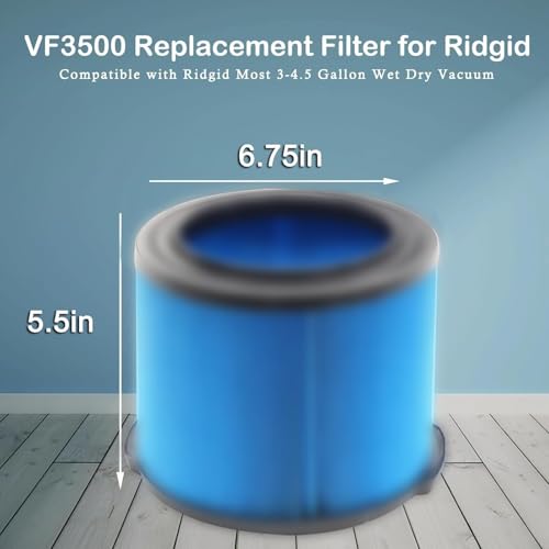 MZY LLC 2 Pack VF3500 Replacement Filter for Ridgid Shop Vacuum 3-4.5 Gallon Wet Dry Vacuums, 3-Layer Filters for Ridgid WD4050, WD3050, WD4080, WD4522, 4000RV, 4500RV - Image 3