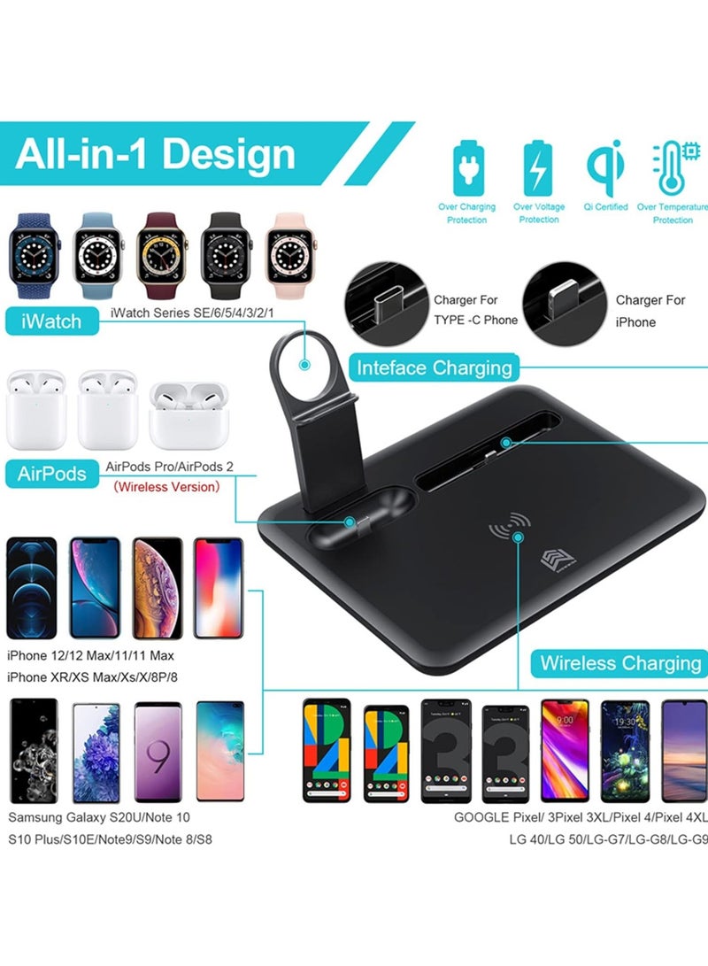 4 in 1 Wireless Charging Station- Multi-Device Wireless Charging- 15W Fast Charging Gear- Wireless Charger for iPhone- Apple Watch &Other Smartphones - Image 3