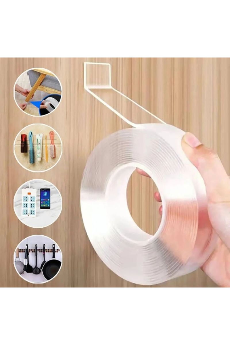 شريط لاصق نانو شفاف فائق القوة، عالي اللزوجة، مزدوج الجوانب، بعرض 20-50 مم، وسمك 1 مم، وطول 2 متر.