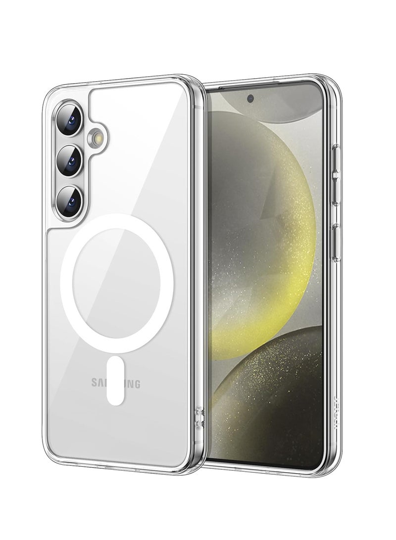 DUSALA Magnetic Case for Samsung Galaxy S24 5G, Compatible with MagSafe, Shockproof Protective Phone Cover, Non-Yellowing Hard Clear PC Back (Clear) - Image 1