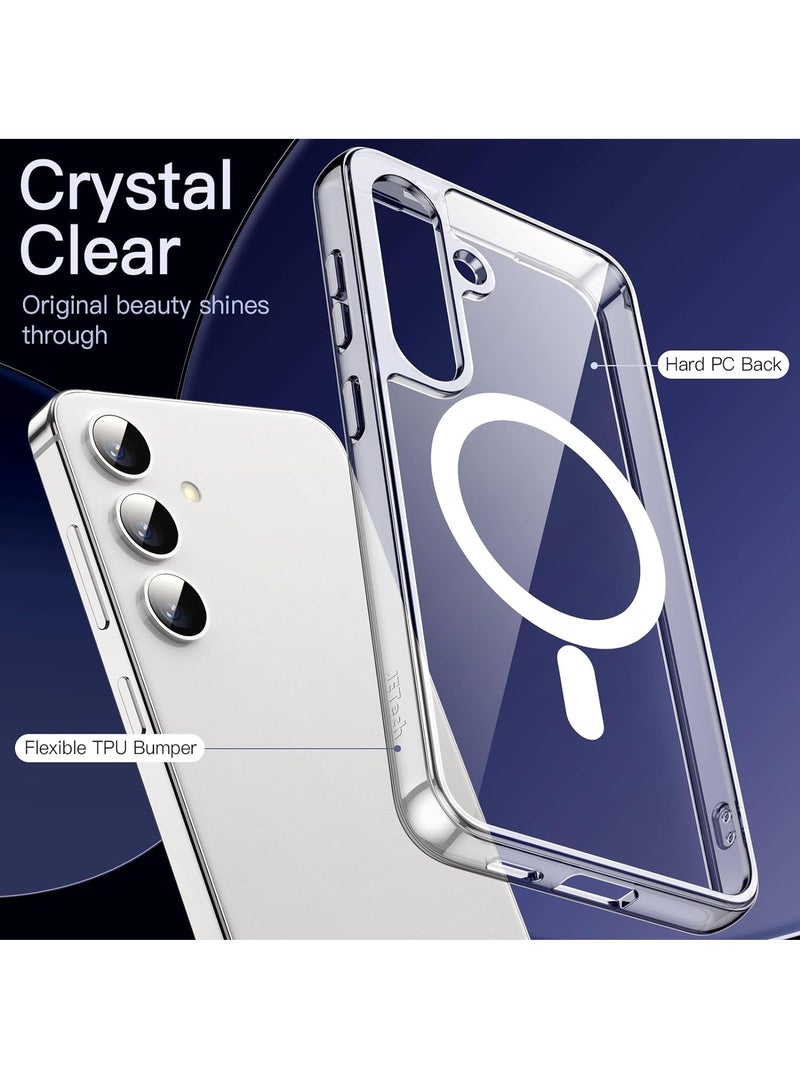 DUSALA Magnetic Case for Samsung Galaxy S24 5G, Compatible with MagSafe, Shockproof Protective Phone Cover, Non-Yellowing Hard Clear PC Back (Clear) - Image 4