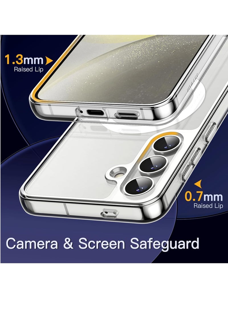 DUSALA Magnetic Case for Samsung Galaxy S24 5G, Compatible with MagSafe, Shockproof Protective Phone Cover, Non-Yellowing Hard Clear PC Back (Clear) - Image 5