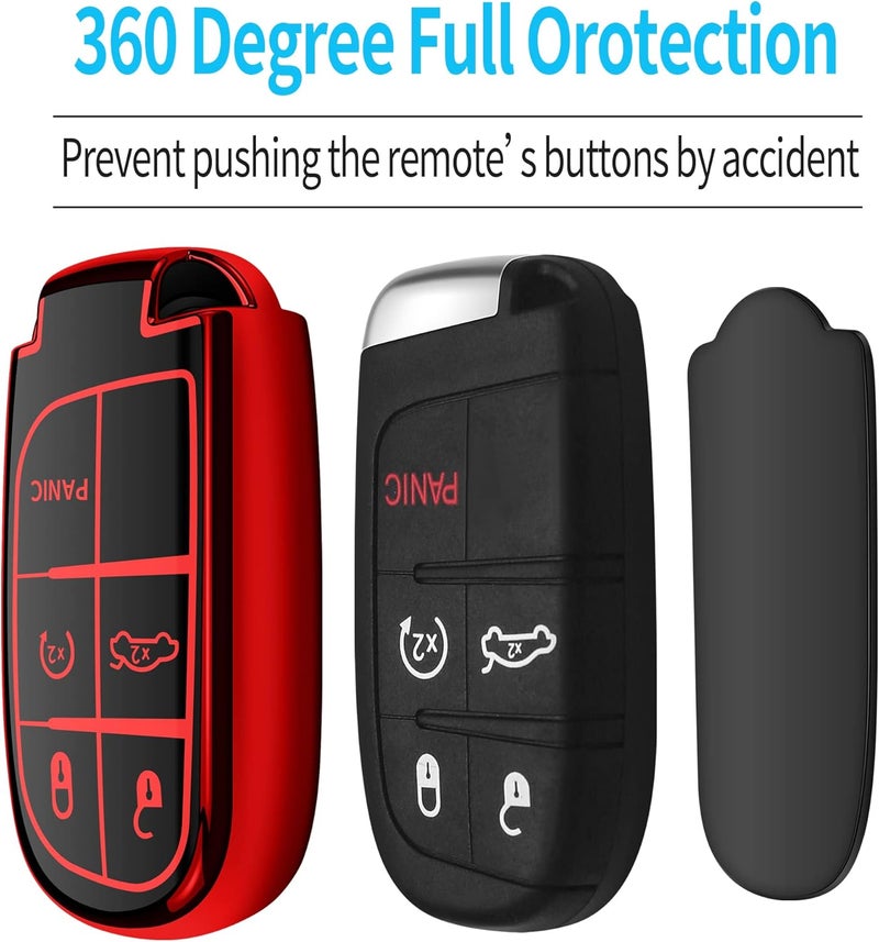 Tukellen Red Key Fob Cover for Jeep and Chrysler Models - Image 4