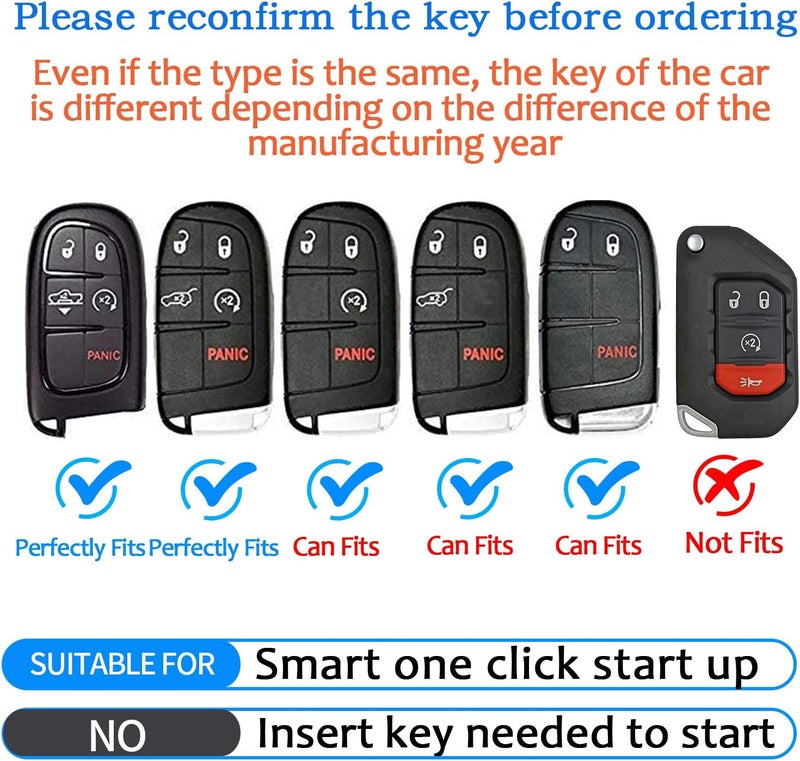 Tukellen Red Key Fob Cover for Jeep and Chrysler Models - Image 2