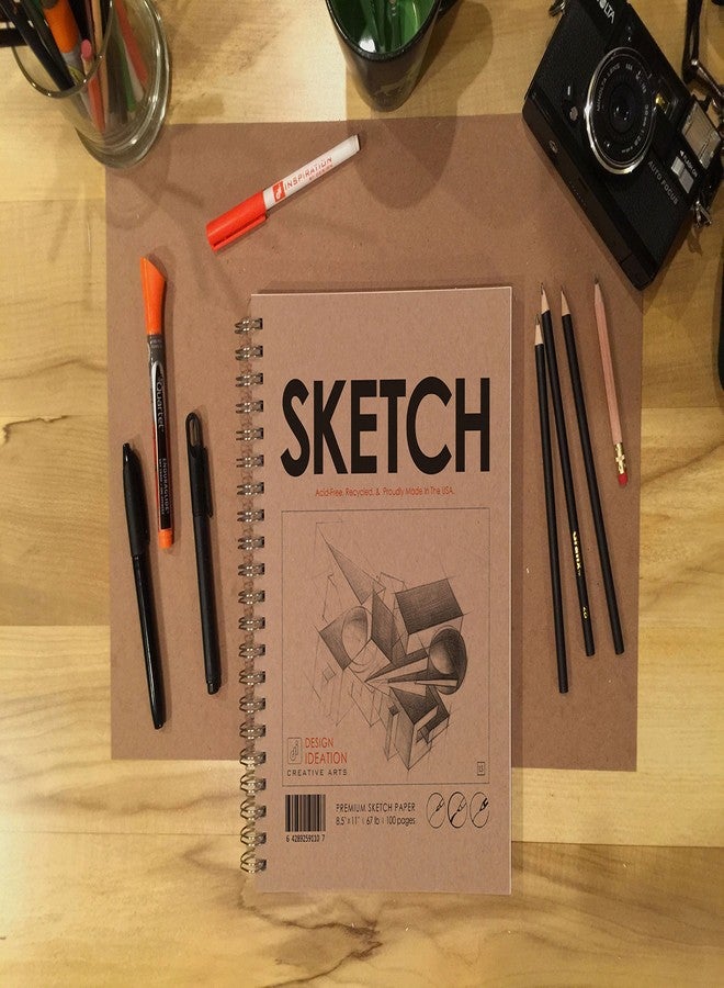Design Ideation Sketch. Wire Bound Sketchbook. Left Spine. Multi-Media. (8.5" x 11") WB-50100-LS. (1 Book) - Image 2