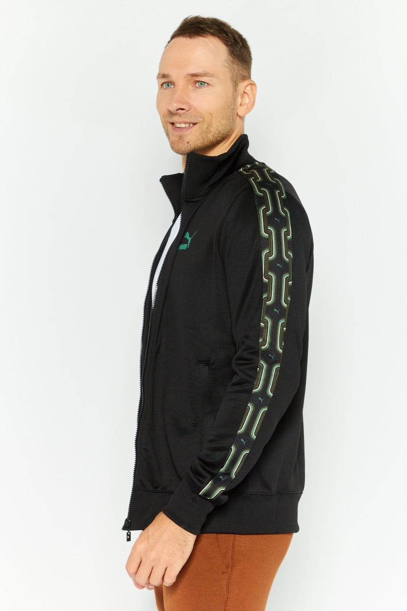 PUMA سويت شيرت رياضي للرجال بأكمام طويلة، أسود - Image 3