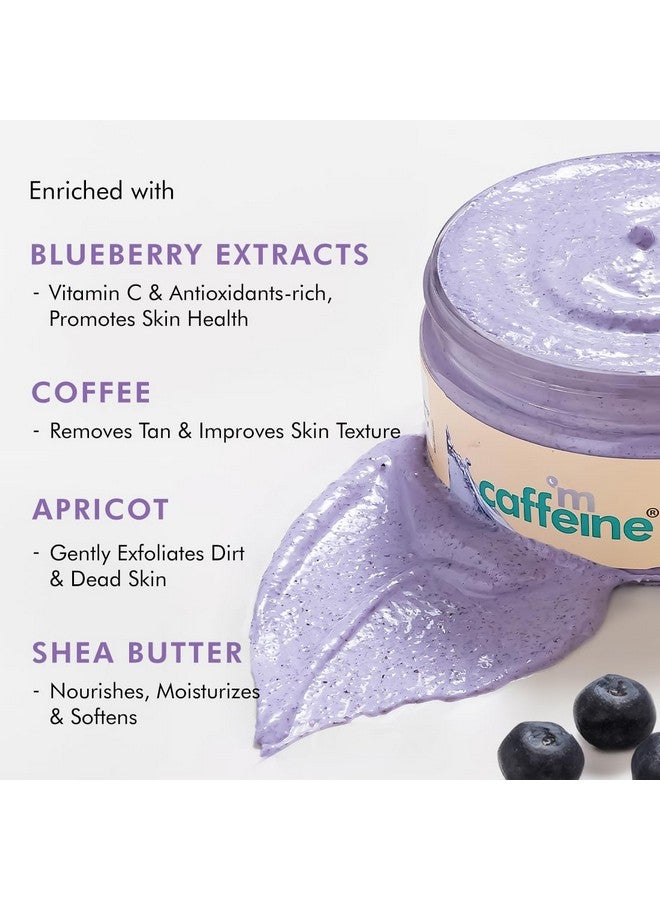 MCaffeine Blueberry Breeze Body Scrub For Glowing Skin With Coffee, Blueberry, Apricot & Shea Butter | Exfoliates, Removes Tan, Nourishes, Moisturizes | Exfoliating Scrub | Fruity Blueberry Aroma For Men & Women - 175G  - Image 5