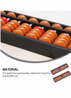 Y&D 2pcs Vintage Wooden Abacus 13 Rods Wood Soroban with Reset Button Chinese Japanese Calculator Counting Tool for Kid Educational Brain Teaser Toys Gift Brown  - Image 4