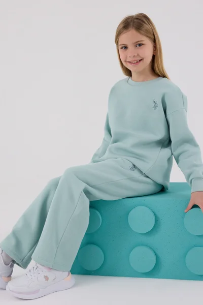 U.S. Polo Assn. U.S. Polo Assn Girls Sea Green Tracksuit Set