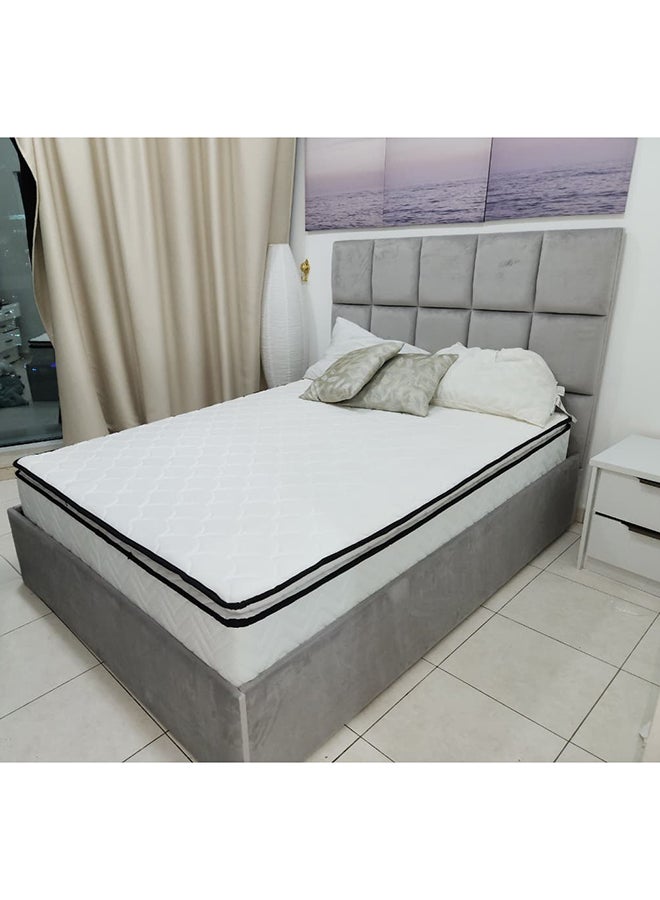 Bed and Mattress Home Berlin Upholstered Queen Size ( Mattress Size 160 X 200 CM ) Grey Color Bed Size 212 L X  168 W ( Mattress Sold Separately ) - Image 4