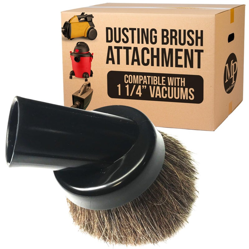 MP Maresh Products Household Cleaning Vacuum Brush Attachment - Horse Hair Vacuum Cleaner Accessories, Soft, Dust Floor Brush, Compatible with Shop Vac 1-1/4" Vacuum Cleaners for Hard Surfaces - Black - Image 1