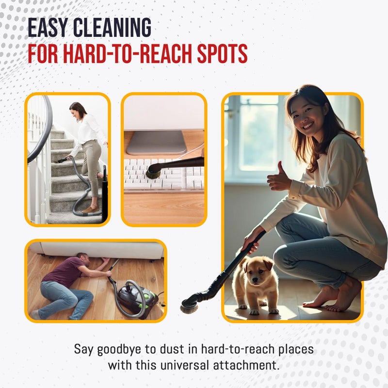 MP Maresh Products Household Cleaning Vacuum Brush Attachment - Horse Hair Vacuum Cleaner Accessories, Soft, Dust Floor Brush, Compatible with Shop Vac 1-1/4" Vacuum Cleaners for Hard Surfaces - Black - Image 5