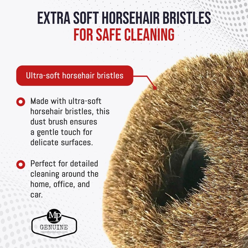 MP Maresh Products Household Cleaning Vacuum Brush Attachment - Horse Hair Vacuum Cleaner Accessories, Soft, Dust Floor Brush, Compatible with Shop Vac 1-1/4" Vacuum Cleaners for Hard Surfaces - Black - Image 3