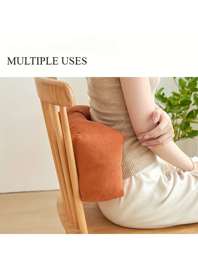 Light Rice Coffee Lumbar Pillow for Back Support Office Chair Cushion Napping Student Backrest - Image 4