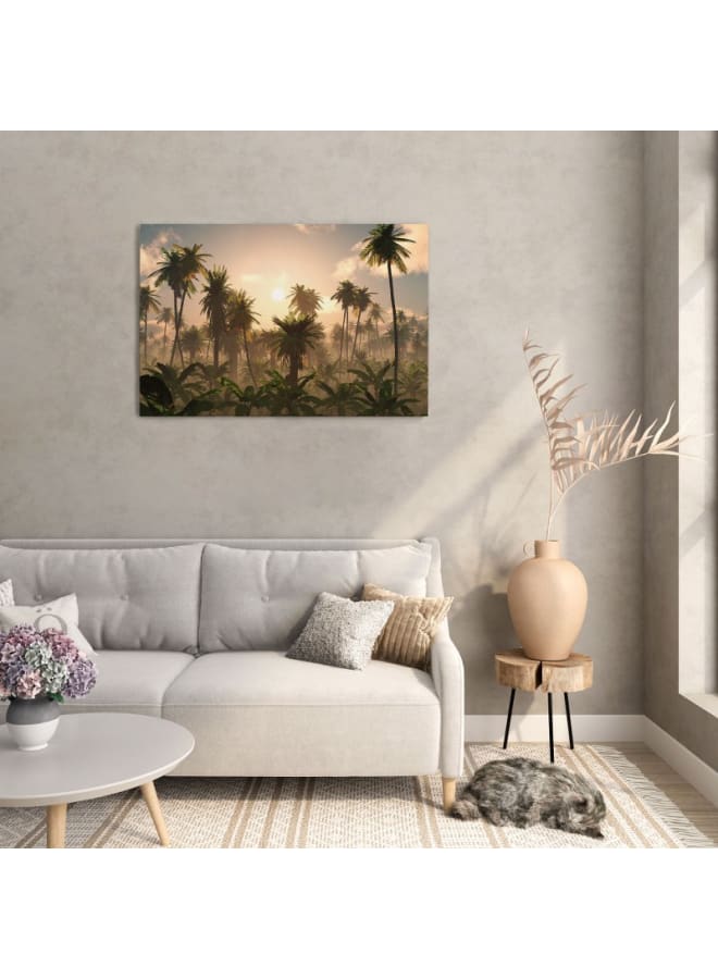 Home Gallery Leafy Palm Trees On A Black Base Printed On Canvas Wall Art 120x80 - Image 5