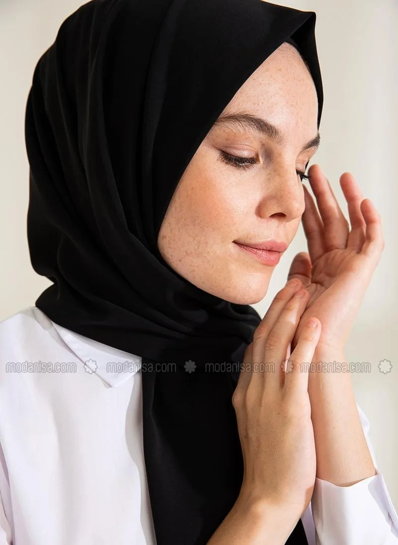 Pure Scarfs Black - Plain - Shawl - Pure Scarfs