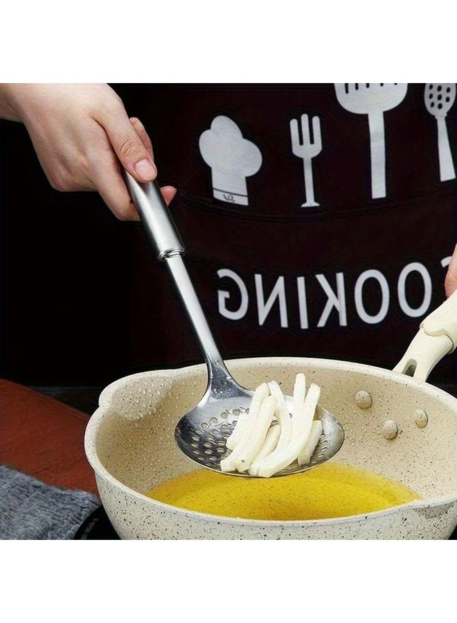 Stainless Steel Long Handle Slotted Spoon Durable Kitchen Ladle Colander Easy Clean Design - Image 3