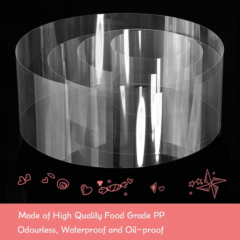 BYKITCHEN Cake Collar, 10 Inch Cake Acetate Collars, Large Clear Acetate Sheets for Chocolate Mousse DIY Cake Wrapping Decorating Baking (Length 394inch) - Image 4