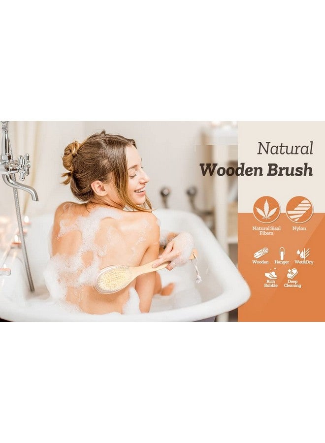 NIDY® Shower Brush with Soft and Stiff Bristles, Bath Dual-Sided Long Handle Back Scrubber Body Exfoliator for Wet or Dry Brushing - Image 4