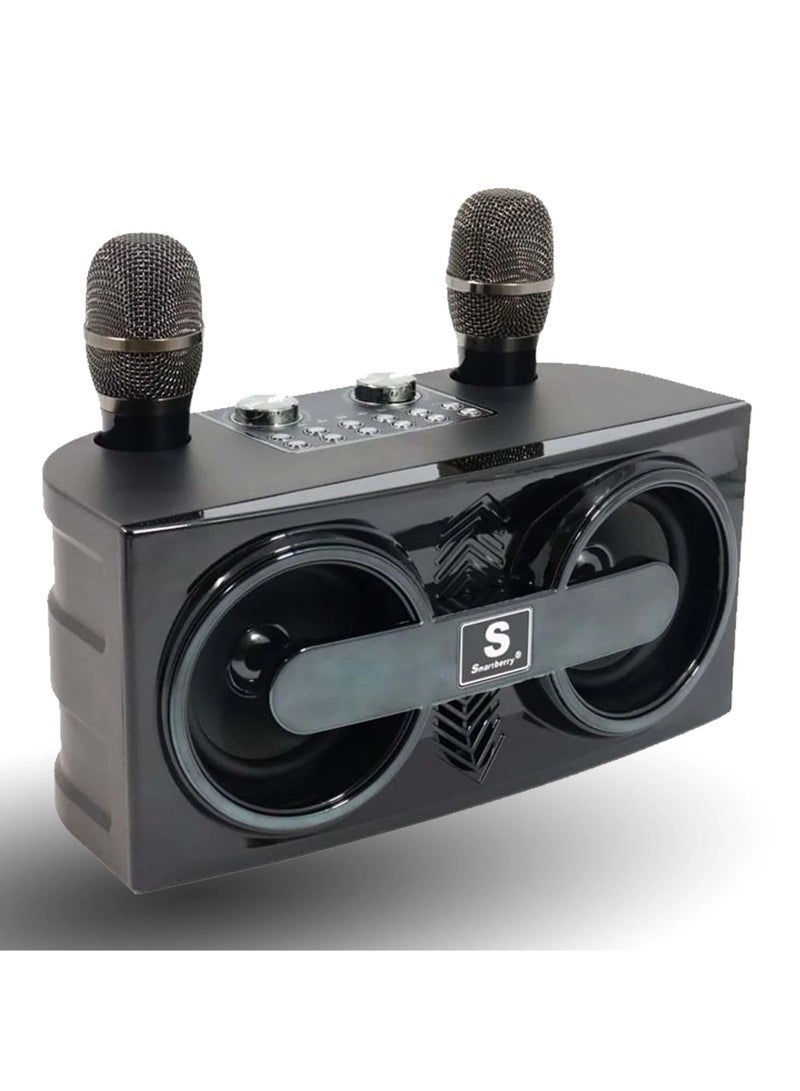سمارت بيري M25 Wireless Bluetooth Karaoke System – Portable PA Speaker with Dual Wireless Microphones, Superior Sound Quality, Rechargeable Battery, and Multi-Port Support for Home, Party, and Outdoor Entertainment - Image 2