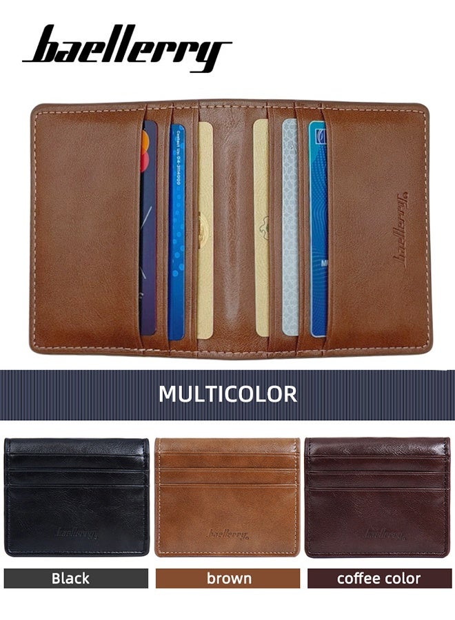 baellerry Men Leather Wallet Slim (Brown), Bifold Wallet Minimalist Leather Small Wallets for Men with Cash Pocket and Card Holder Slots.  - Image 2
